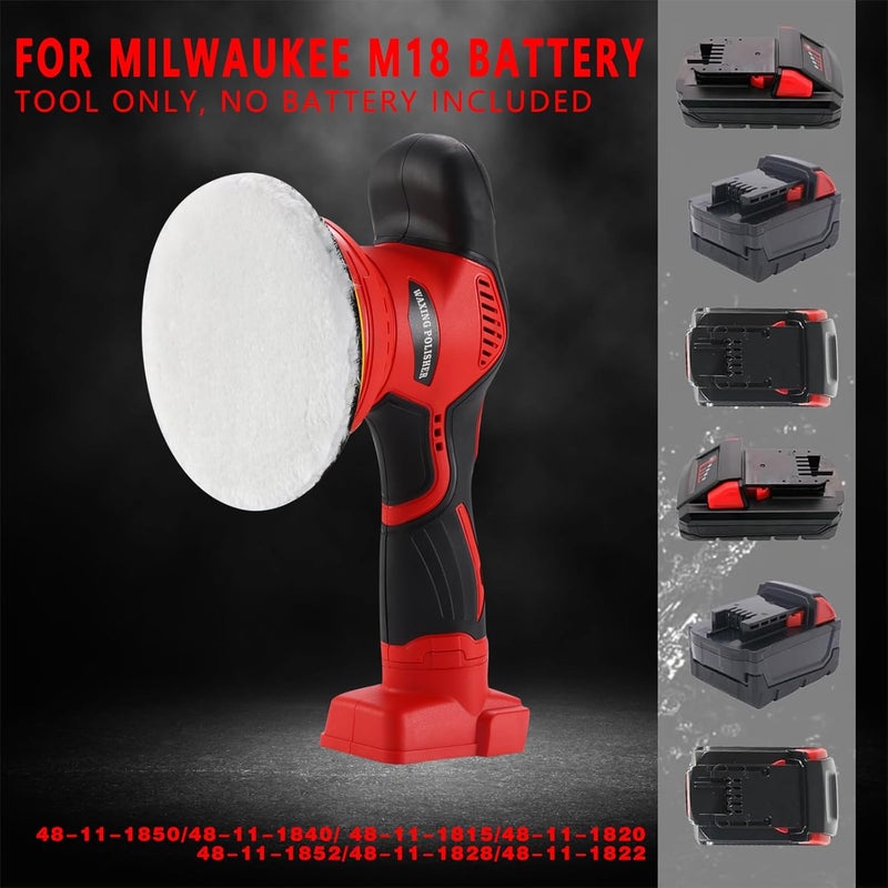 Alrigon Buffer Polisher Compatible with Milwaukee M18 Battery, Cordless 6 Inch Orbital Buffer, Brushless Motor Car Buffer for Boat, Car Polishing and Waxing (Tool Only, NO Battery ) - Image 2